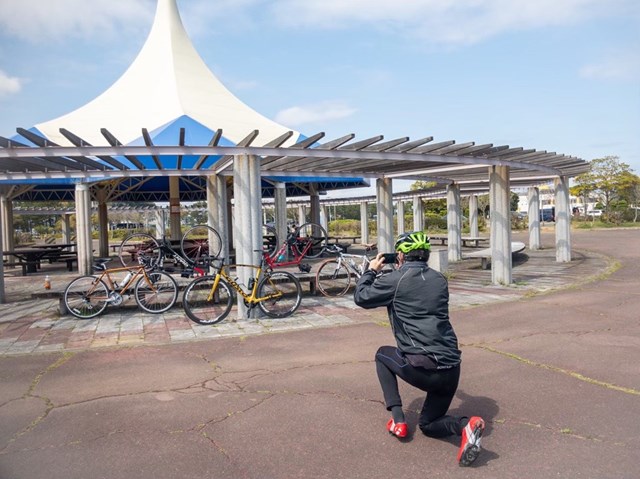 自転車写真撮影風景